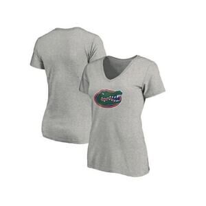 Women's Gray‎ Florida Gators Team Logo V-Neck T-Shirt
